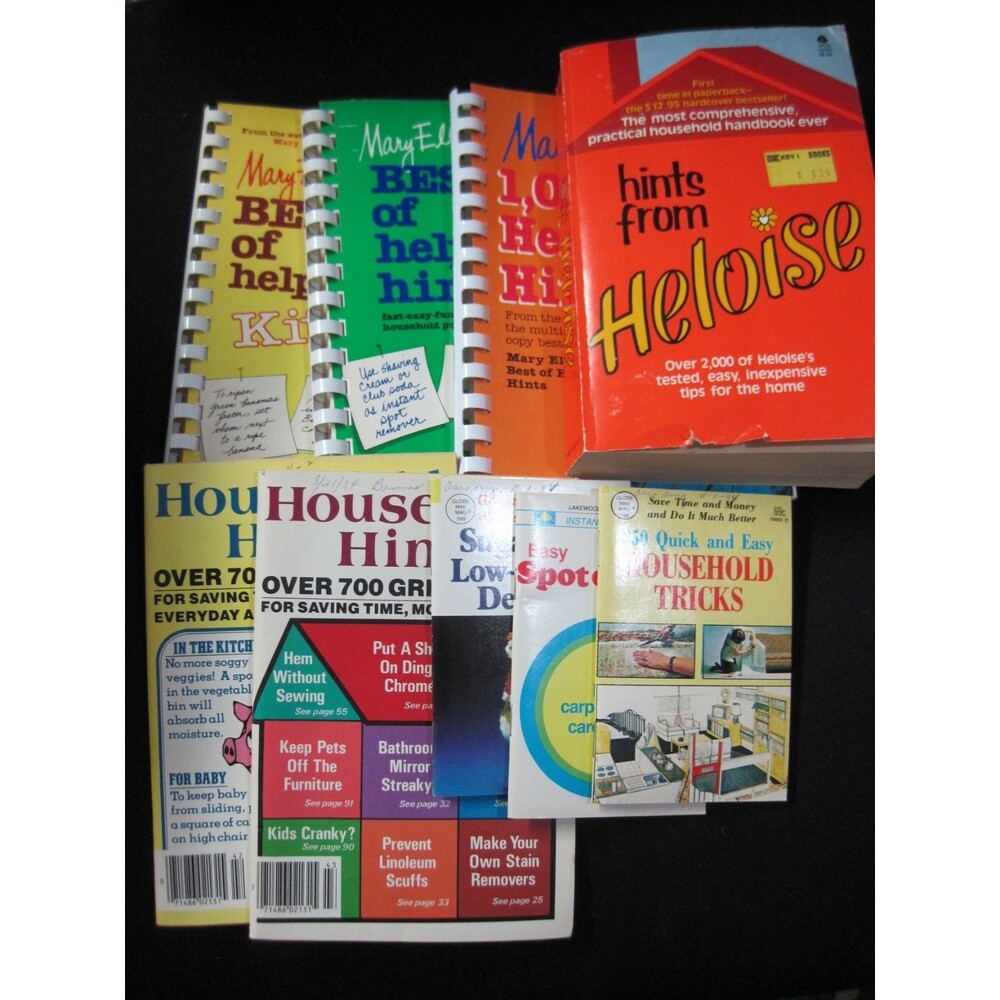 Lot of Mary Ellen's & Heloise Helpful Hints Books Vintage Home Tips & Advice